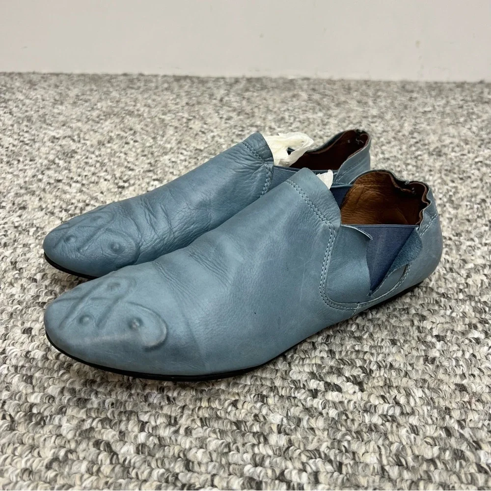 Bueno Turkey soft blue leather molded detail slip on shoes slides EU 40 US 9-9.5 - Picture 3 of 13